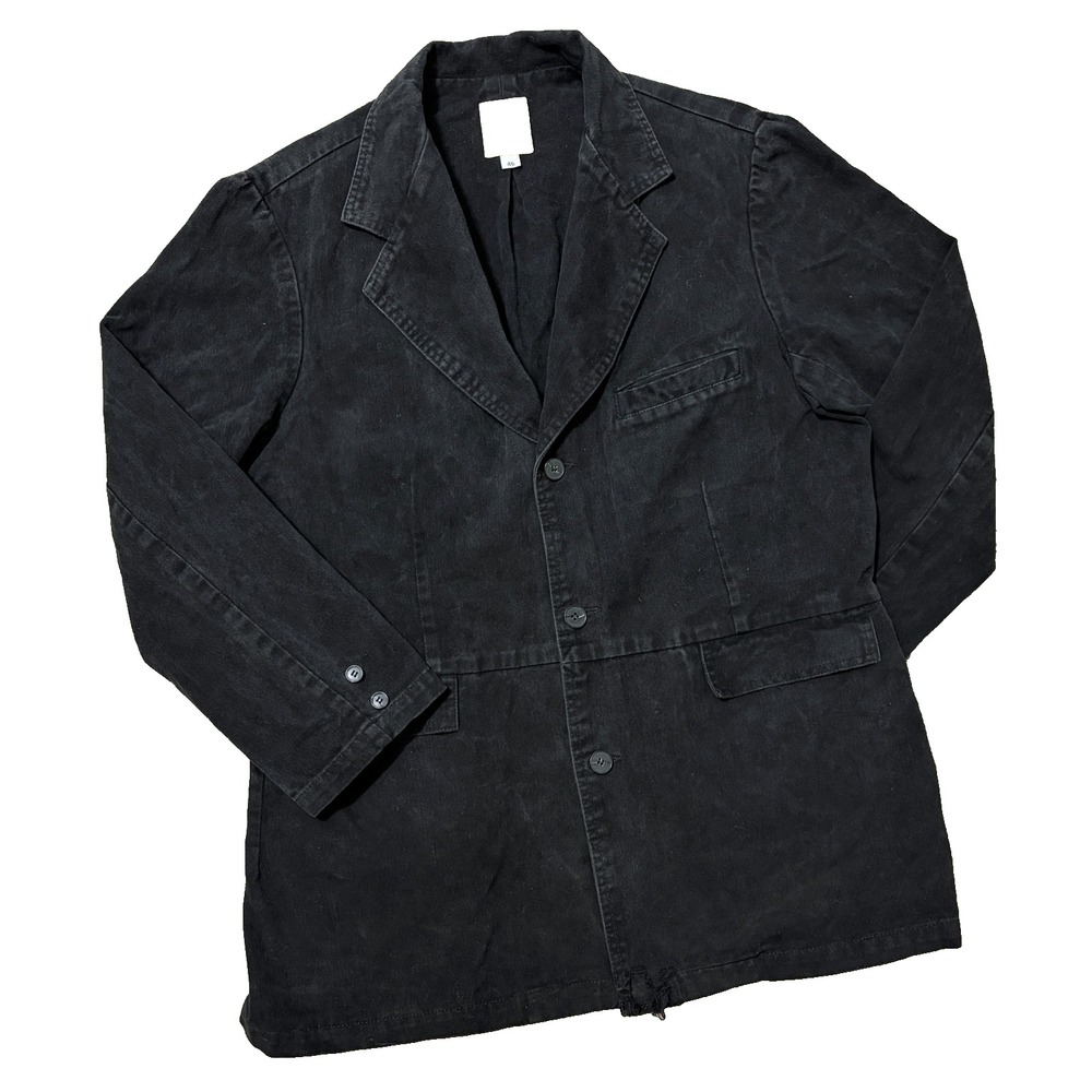 Wahmaker Frontier Jacket Mens 46 Black Brushed Cotton Old West Frock Blazer Coat